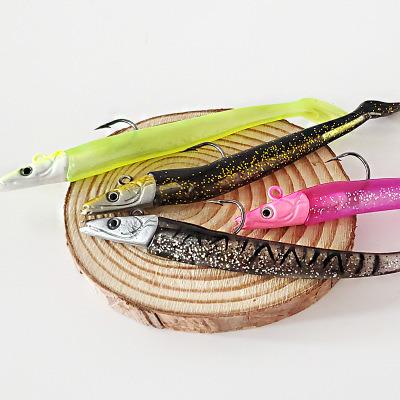 China Vivid Fish Bait Head 2020 Lead Silicon Soft Color 12cm/16g Double Tail Fishing Single Lure Swimbait With Single Strong Hook for sale