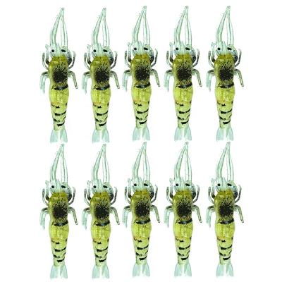 China 10PCS Plastic Soft T-Bait Shrimp Fishing Lures Artificial Plastic Wobblers Bass Carp Soft Baits Worm Prawn Silicone Crankbait for sale