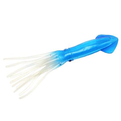 China High Quality PVC 23cm/45g PVC Squid Plastic Blue Translucent Tubular Octopus Big Edges Soft Bait Simulation Fishing Lure for sale