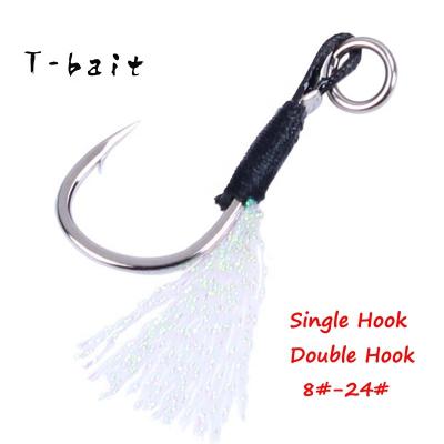 China Hot Sale 8#-24# High Carbon Steel T-bait Aid High Carbon Steel Fishing Hooks For Fishing Lure Hook Building Accessories for sale