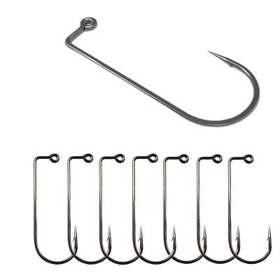 China Wholesale Bulk T-Bait High Carbon Steel 6035 Asquish Straight Hook 90 Degree Bend High Carbon Steel Sea Fishing Hooks Accessories for sale