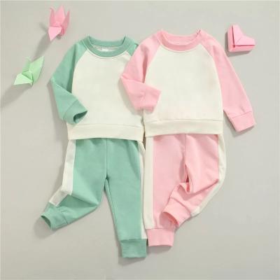 China New Autumn Casual Boys and Girls Raglan Sleeve Casual Suit Fashion Wholesale Children's Sport Dress Set for sale