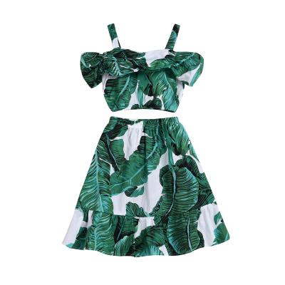 China Modern Design Kids Girl Summer Outfits Cute Short Sleeves Two Piece Set for sale