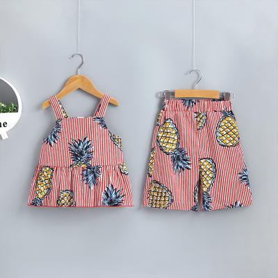 China Customized cute summer hot sale girl short sleeve outfits children's clothing for sale