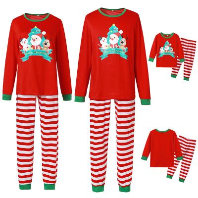 China New Breathable Parent-child Clothes Suit Set Christmas Cartoon Printed Family Matching Pajamas for sale