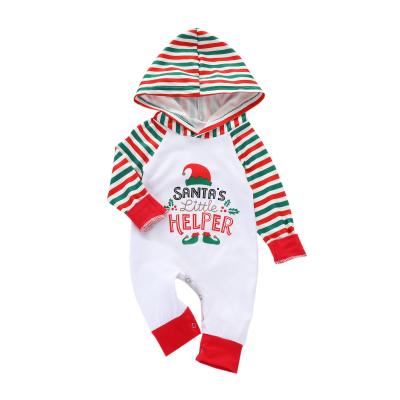 China 2021 New Design Mens and Womens Toddler Infant Christmas Neutral / Both Hooded Jumpsuit Striped Sleeve Kids Ralgan Rompers for sale