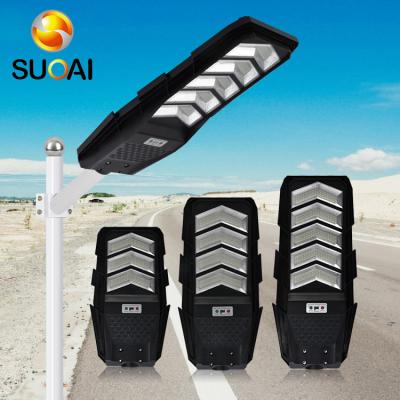 China Good Price Ip65 Smd 100watt 200watt 300watt ROAD SUOAI Integrated All In One Solar Led Road Light for sale