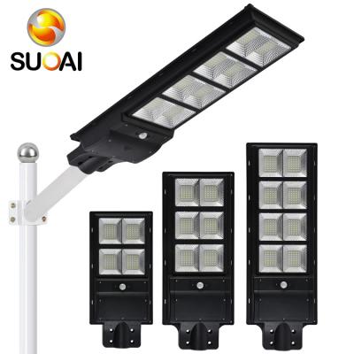 China ROAD SUOAI High Efficient Outdoor Ip65 Customized Waterproof 60 90 120 Watt All In One Solar Led Street Light for sale