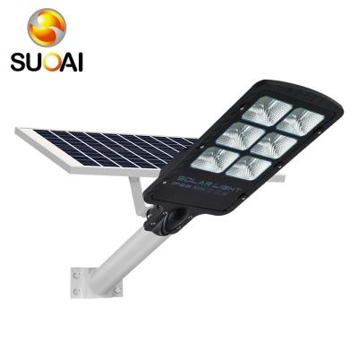 China Garden SUOAI Adjustable Outdoor Waterproof Human Body Motion Sensor Lamps 200w 300w Led Solar Street Light for sale