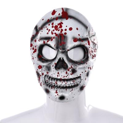 China Halloween Factory Supply Horror Mask Halloween Cosplay Day Of The Dead Creepy PU Props Foam With Blood Skull Mask for sale