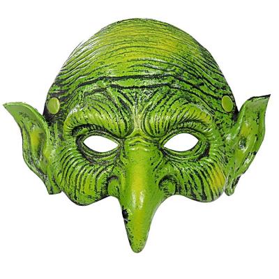 China High Quality Realistic Soft Frontier Carnival Halloween Wholesale Realistic PU Party Cosplay Scum Green Witch Mask for sale