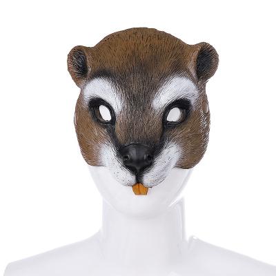 China Halloween Halloween Mask Easter Carnival Party Cosplay Decoration Props Half Face PU Foam Cute Squirrel Animal Mask for sale