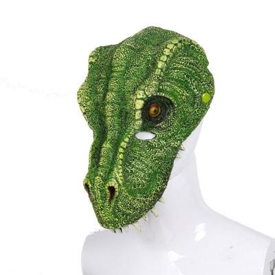 China PU Scary Halloween Full Face Mask Carnival Party Cosplay Scary 3D Dinosaur Tyrannosaurus Rex Animal Mask for sale