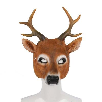 China Interesting Halloween Carnival Design Masquerade Party Adult PU Foam Realistic Soft Deer Mask for sale