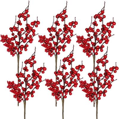 China Handmade wholesale decorative flower sticks Christmas simulation flower crafts diy ornaments for sale