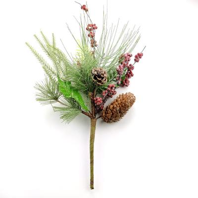 China Amazon Best Natural Christmas Touch Winter Pine Needles Berry Spray Cedar Tower Artificial Tower Flowers for sale