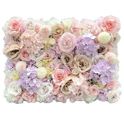 China Natural flower arch decoration event wedding background simulation flower wall silk touch flower wall for sale