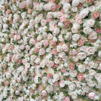 China Fashional H-1122 Wholesale Artificial Rose Panels Ombre Flower Wall Wedding 40*60 cm Backdrop Flowers H-1122 For Event Decoration for sale