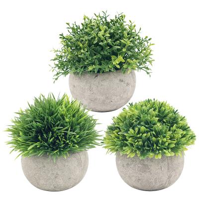 China Home flower potted plant decoration simulation potted green plant touch retro semicircle pulp natural potted simulation plant for sale