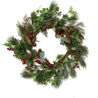 China Natural Touch Christmas Wreath Maker Home Decoration Front Entrance All Season Christmas Wreath For Home for sale