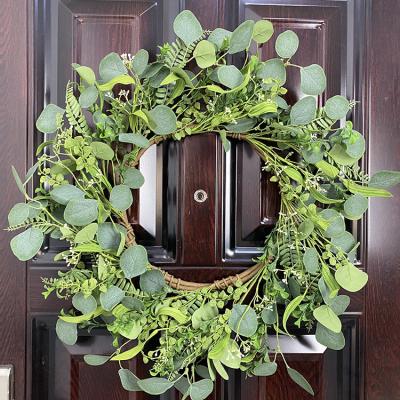 China Good Looking Natural Greenery Wreath Touch Front Entrance Wreath All Season Wreaths For Home Decoration for sale