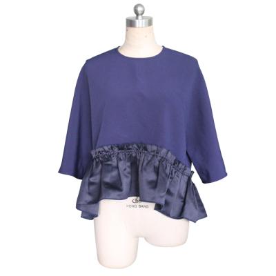 China Fashion Trendy Elegant Design Women's Frilly Ladies Anti-Pilling Long Sleeve Tops for sale