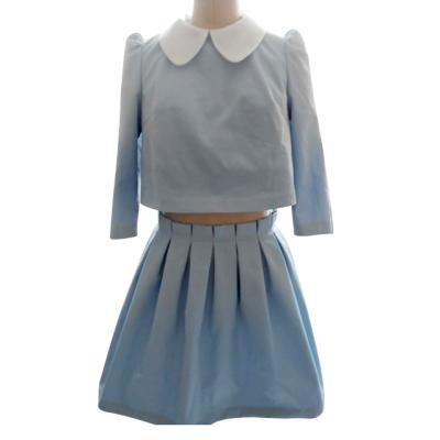 China Dresses Women Summer Breathable Sweet Dress Quilting Peter Pan Collar Casual Fashion Element Organza Simple Skirt for sale