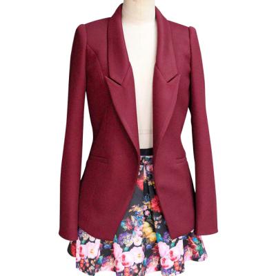 China Vintage Polyester Crepe Cocktail Edge Ladies Woven Waterproof Solid Natural Notched Cocktail Jacket for sale