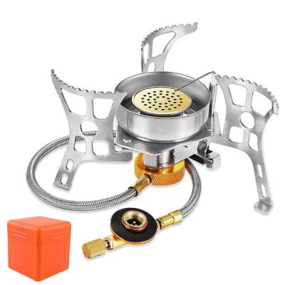 China 1 Minute Free Sample Portable Outdoor Stove Camping Mini Split Foldable Camping Lighting Electronic Gas Stove Picnic Windproof Camping Gas Stove for sale