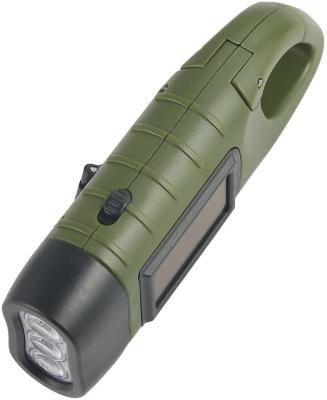 China Rechargeable Portable Outdoor Camping Hiking Kids Mini Torch, Solar Hand Crank LED Flashlight for sale