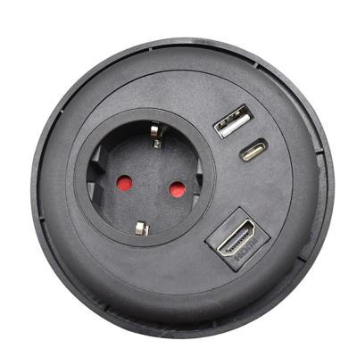 China Residential / Multipurpose Grommet Round Table Desktop Socket With USB Type C Fast Charging Port for sale