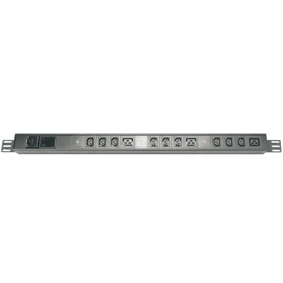 China 3 Phase Rack Mount Wireless Terminal 1.5U 12 PDU Way IEC60320 C13+C19 Vertical for sale