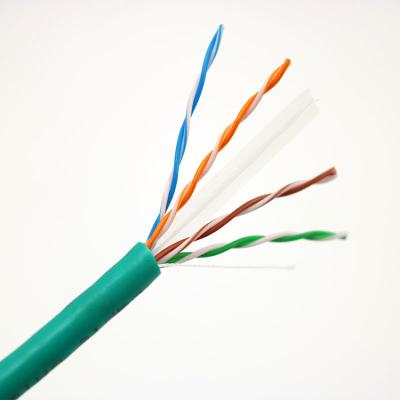 China Bare copper ETL approved CMR grade1000ft, black, 24AWG 4 pair solid bare copper, 350MHz UTP CAT6 cable for sale