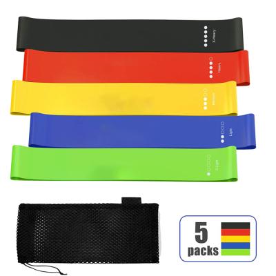 China Home Fitness Mini Exercise Resistance Loop Exercise Bands with Instruction Guide and Carry Bag Custom Logo Natural Latex Pull Up Bands for sale