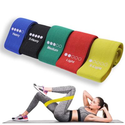 China Comfortable Custom Printed Gym Training Pilates Custom Fabric Resistance Bands Set for sale