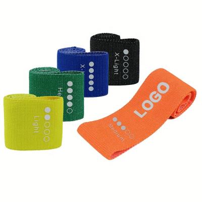 China Eco-friendly Polyester Fabric Pilates Resistance Bands 5pcs Woven Exercise Bands Heavy Duty Gym Home Exercise Small for sale