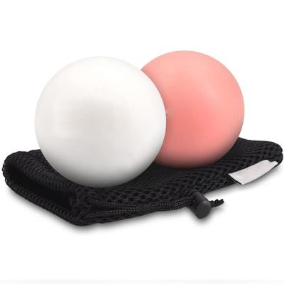 China Custom Logo Muscle Massage Roller Pilates Ball Natural Rubber Lacrosse Massage Balls Set for sale