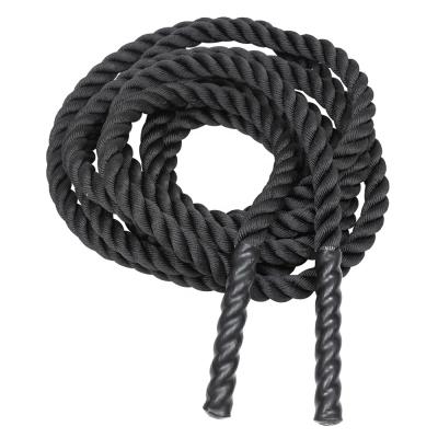 China Black Polyester Polyester Fitness Gym Power Exercise Strength Core Training Battle Rope With Nylon Cover for sale