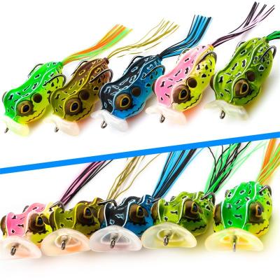 China Rikimaru Lined Minnow Lure Frog Big Mouth Frogs Fishing Lures Casts Saltwater Jig With Hook Bait Frog Angling Minnow for sale