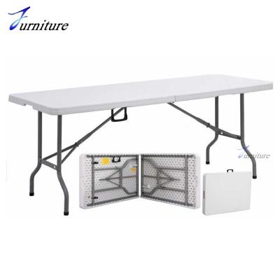 China Wholesale KD Garden White Rectangular Easy Folding Folding Tables And Chairs Plastic Camping Event for sale