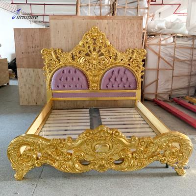 China Wedding Event Party Gold Wholesale American Style Wooden Wedding Bed Set for sale