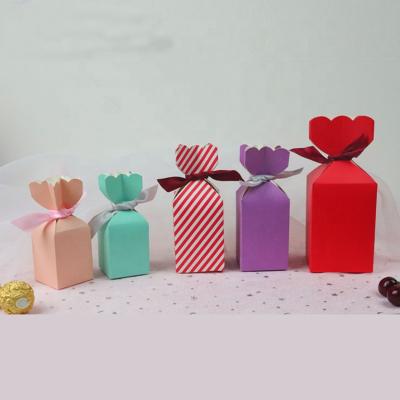 China Recyclable Retail Baby Candy Gift Box With Ribbon CMYK Or Pantone Color for sale