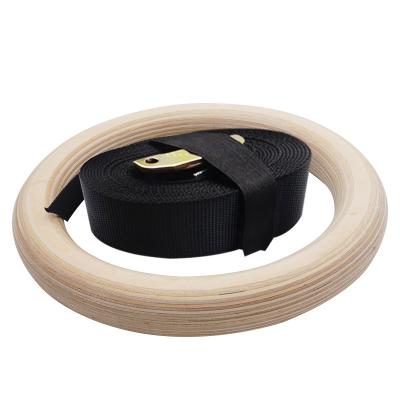 China Wooden Gymnastic Gymnastic Ring For Workout Fitness Strength Training for sale