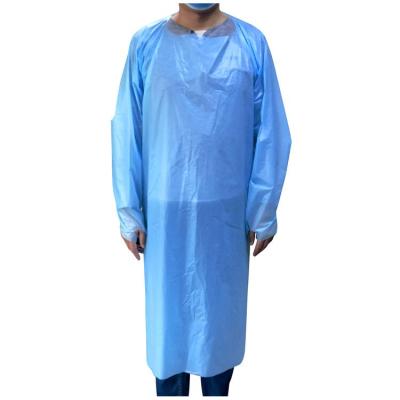 China Wholesale Antiviral High Quality Disposable Thumb Loop Gown CPE Gown CPE Apron for sale