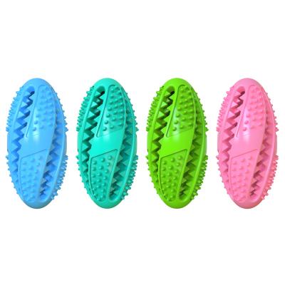 China Stored IQ Treat Ball Rubber Chew Pet Toys Interactive Teeth Clean Food Leakage Dog Pet Toys for sale