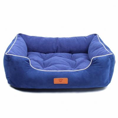 China Logo Washable Pet Bed Comfortable Cotton Cat Beds Square Kennels Indoor Waterproof Custom Pet Protection For Dogs for sale