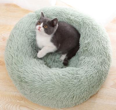 China Ultra Soft Windproof Pet Beds Autumn Winter Pet Dog Cat Indoor Washable Cotton Bed With Tray And Cotton Lob for sale