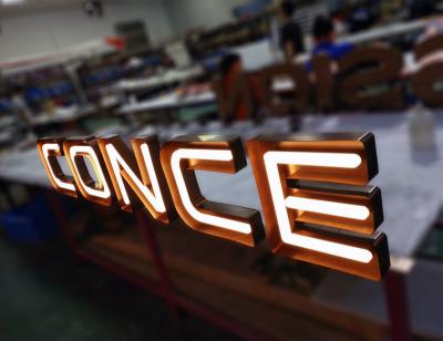 China Fashionable indoor led channel letter signboard office logo wall signage illumination cafe led sign for sale