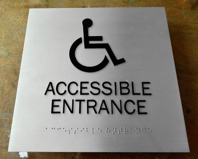 China ADA Decor Traditional Home Toilet Signage Stainless Steel Tactile Braille Signs for sale