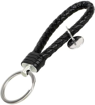 China Modern Handwoven Leather Weaving Key Ring Key Chain Lanyards Keychains for Women and Men for sale